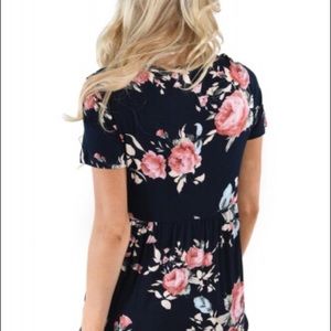Tops - Black Floral Blouse Tops - Black Floral Blouse